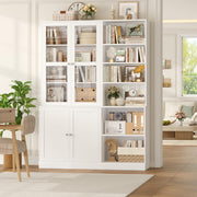FACBOTALL 73.2" Tall Bookshelf and Bookcase, 6-Tier Open Bookshelf with Storage, Deep Bookshelf with Adjustable Shelf, Freestanding Display Storage Shelves for Living Room, Home Office, Study, White