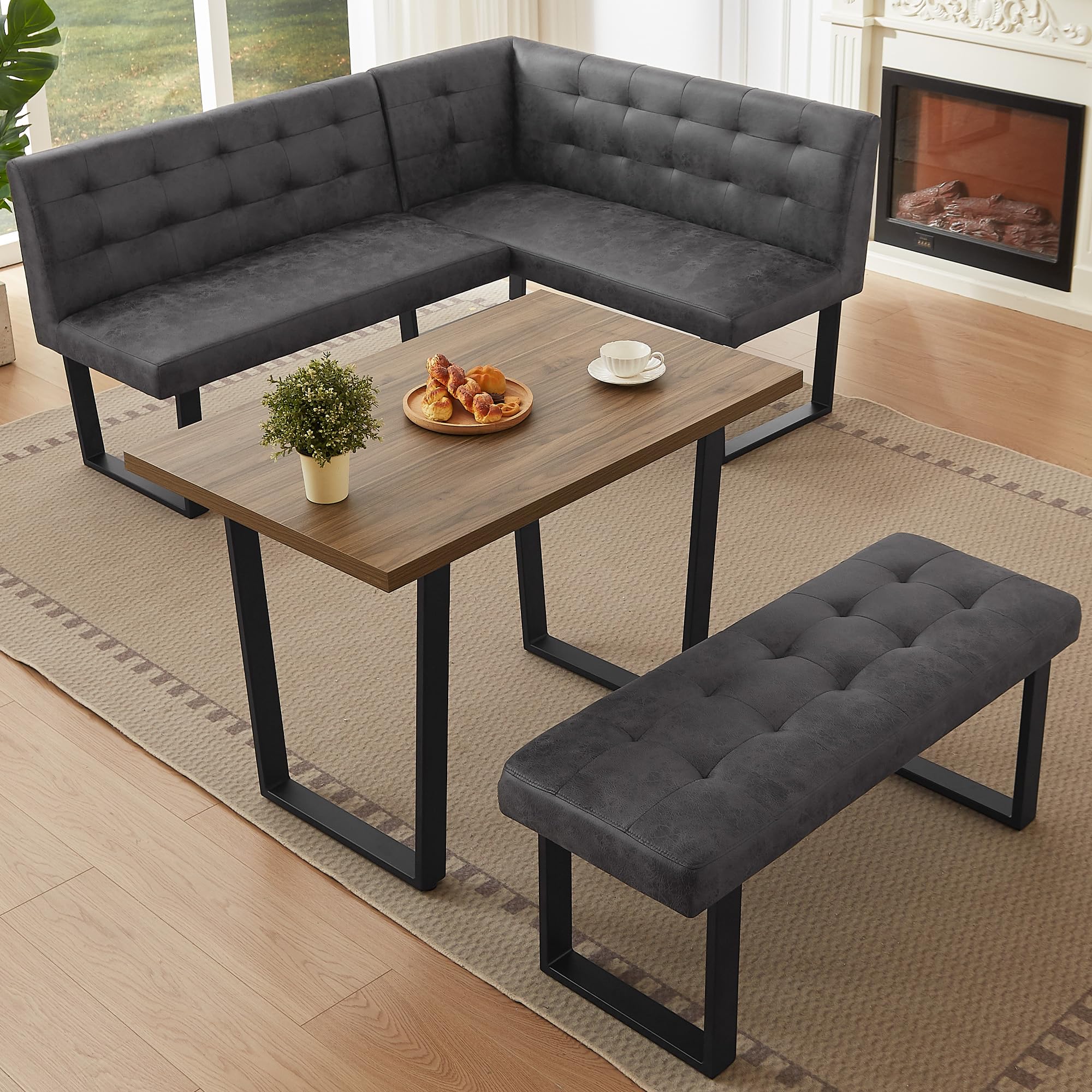 Corner Dining Table Set with Bench