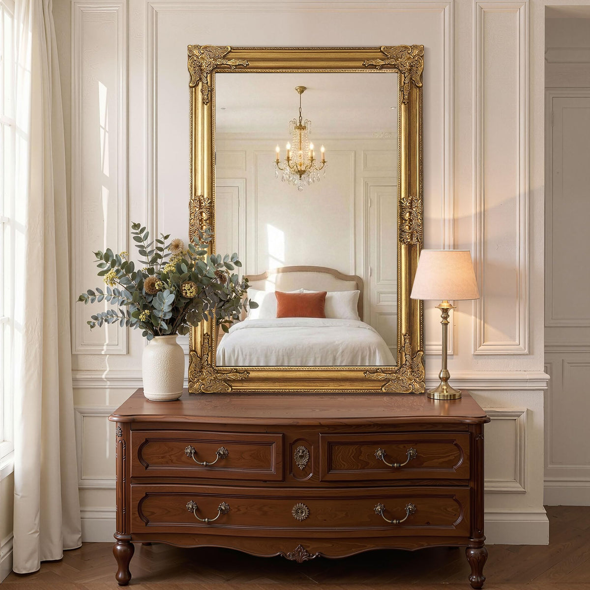 Ornate Gold Baroque Wall Mirror