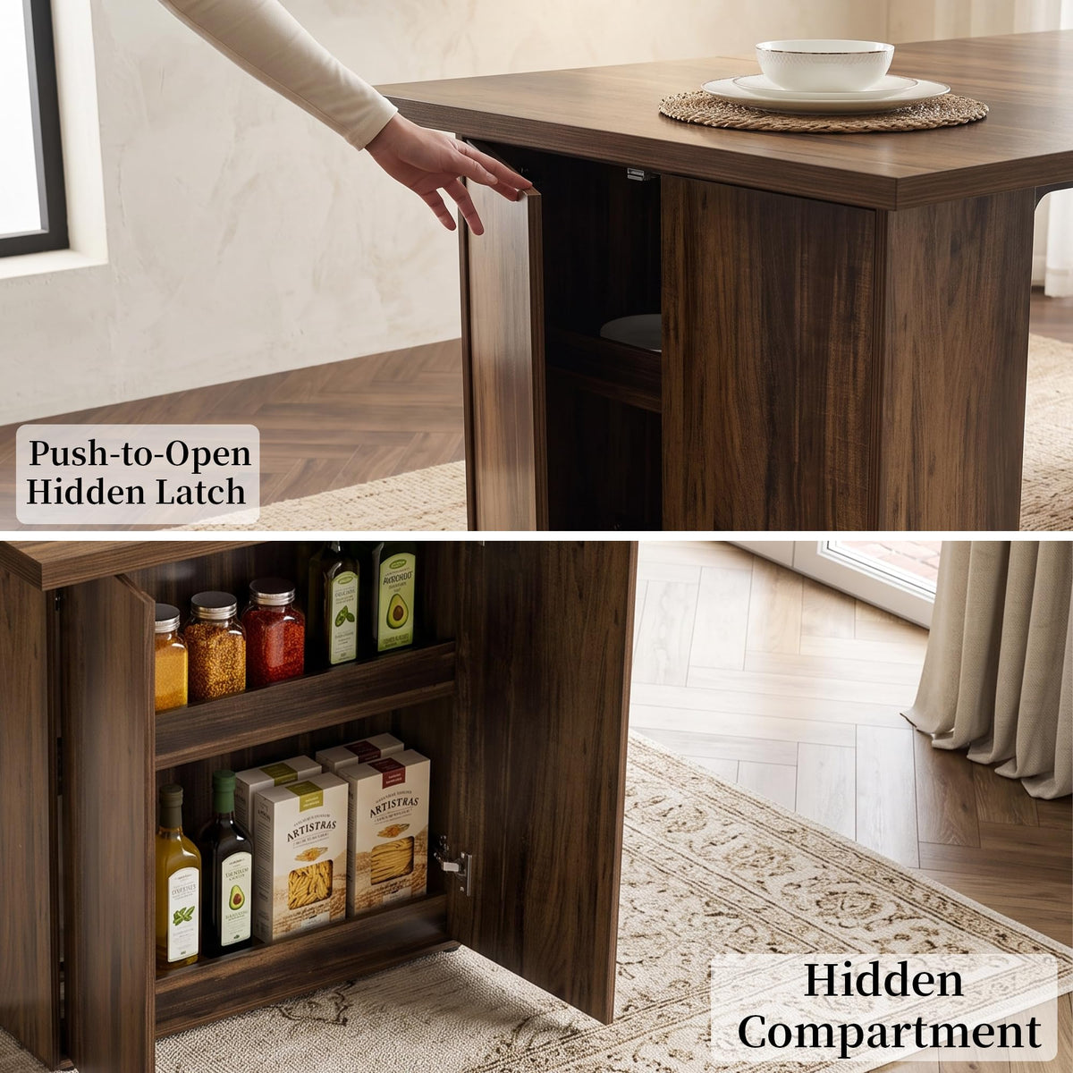 Farmhouse Dining Table with Storage