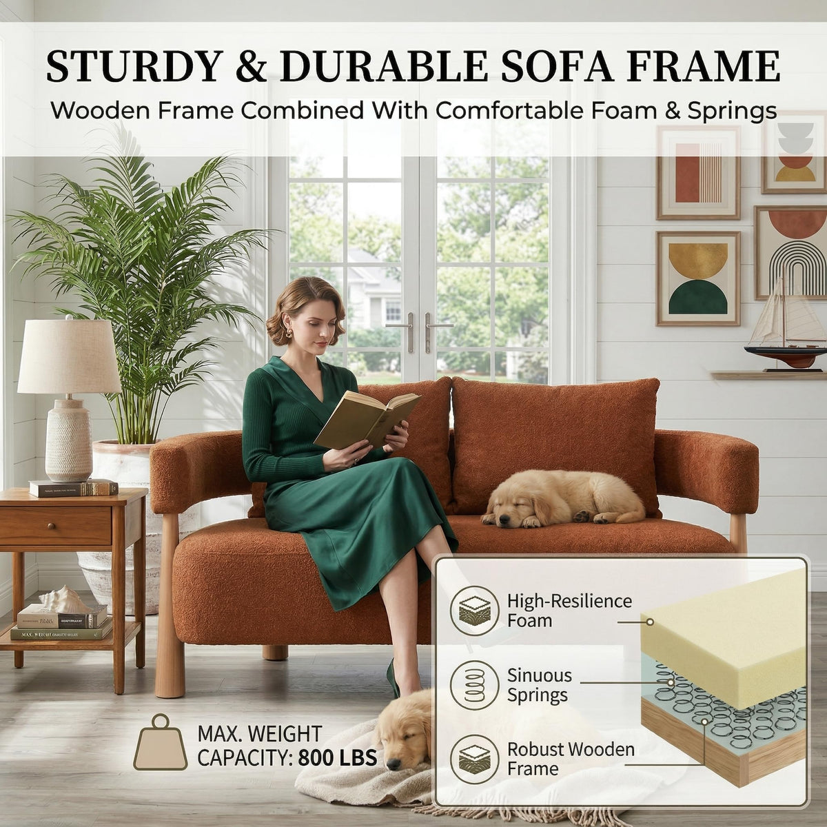 Curved Teddy Fleece Loveseat