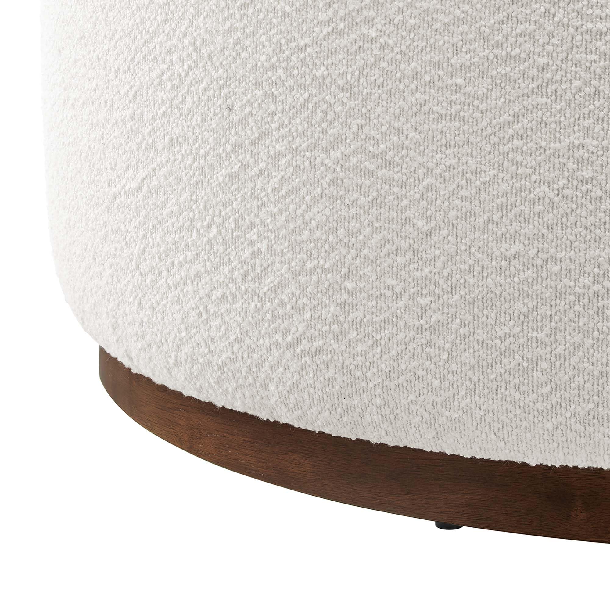 Modway Large 38" Round Boucle Upholstered Upholstered Ottoman