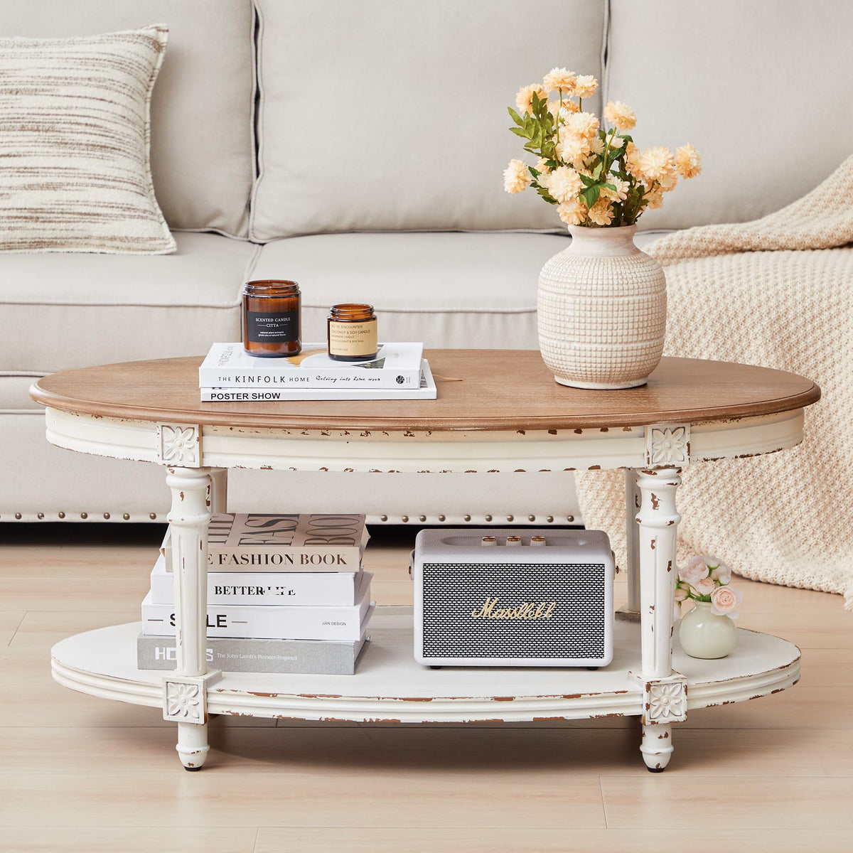 Oval Farmhouse Coffee Table