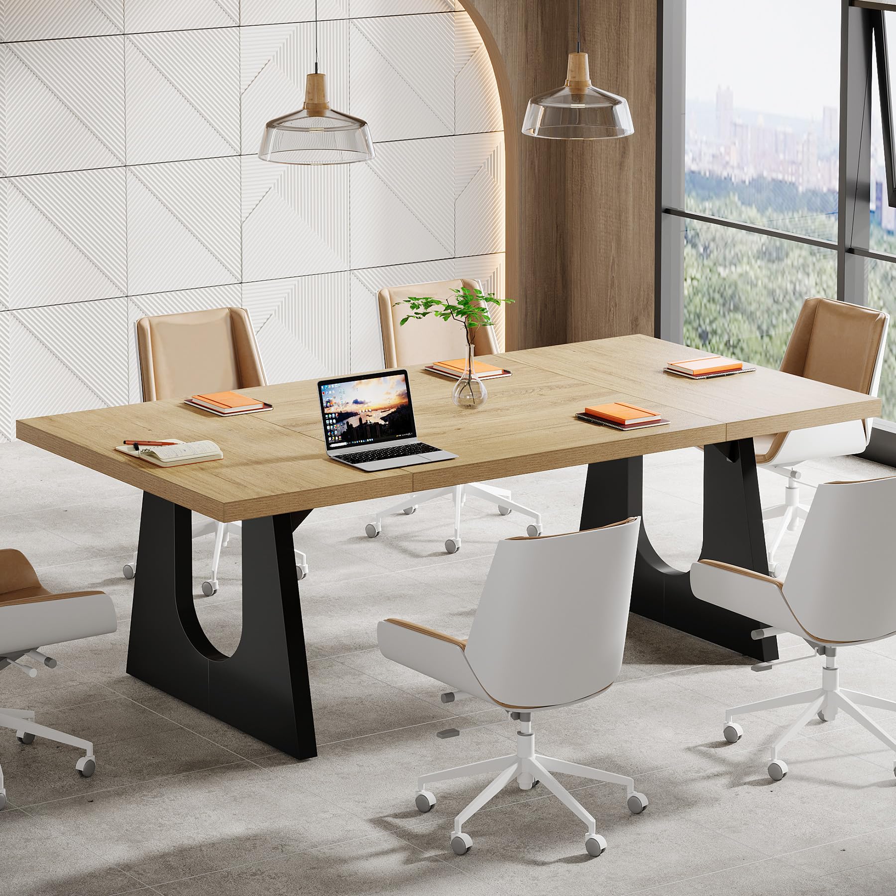 Large Rectangular Conference Table for 6-8 People