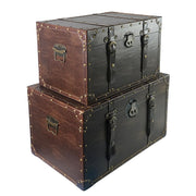 Vintage Wooden Storage Chest Set of 2