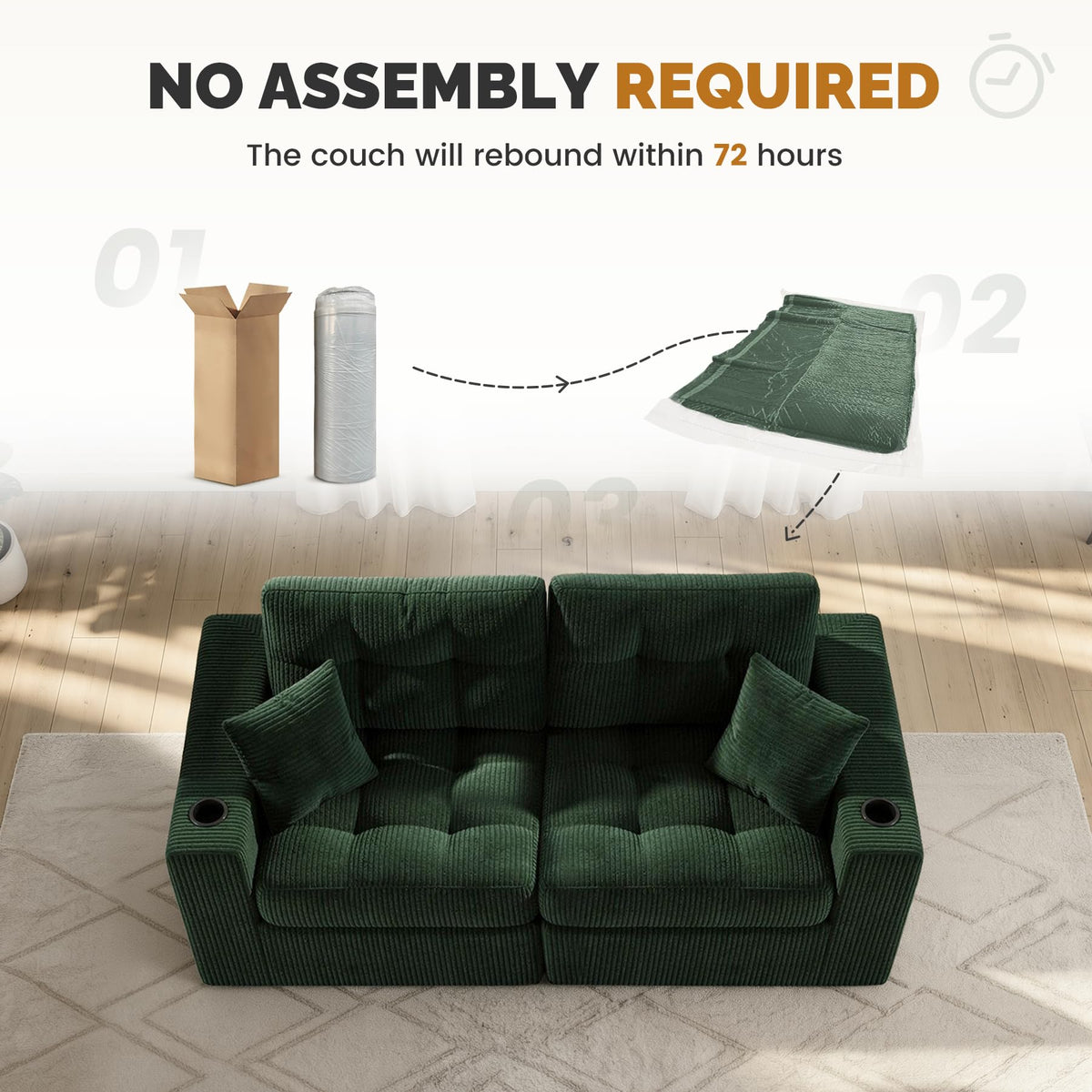 Green Corduroy Loveseat