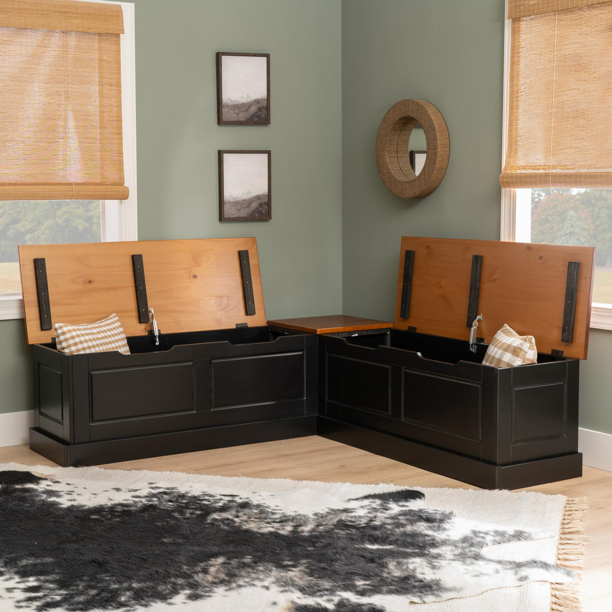 Backless Corner Storage Bench