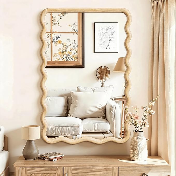 Wavy Wood Full Length Mirror