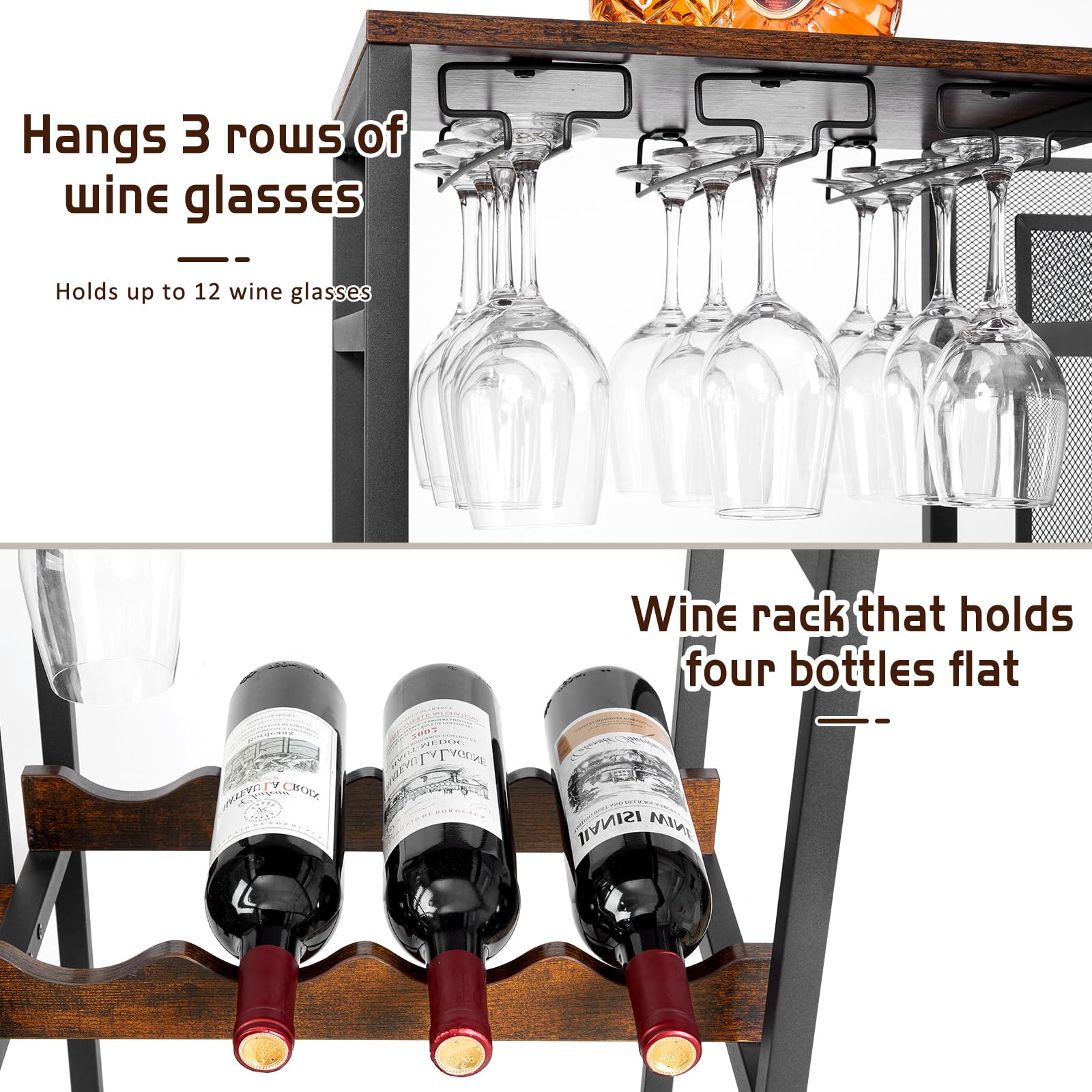 Wine Rack with Mini Bar Table