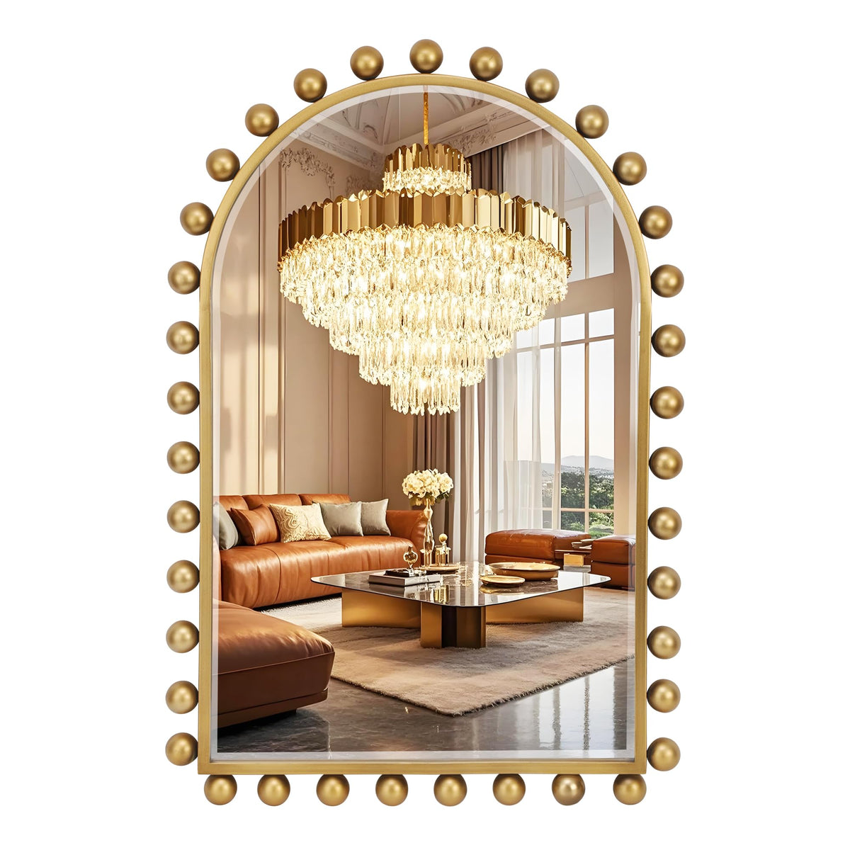 Antique Gold Arched Wall Mirror
