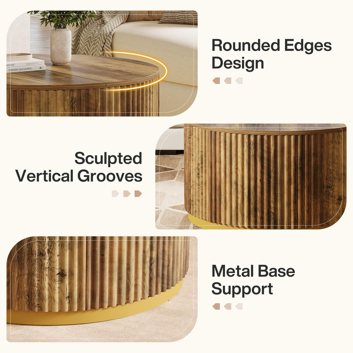 Fluted Round Coffee Table