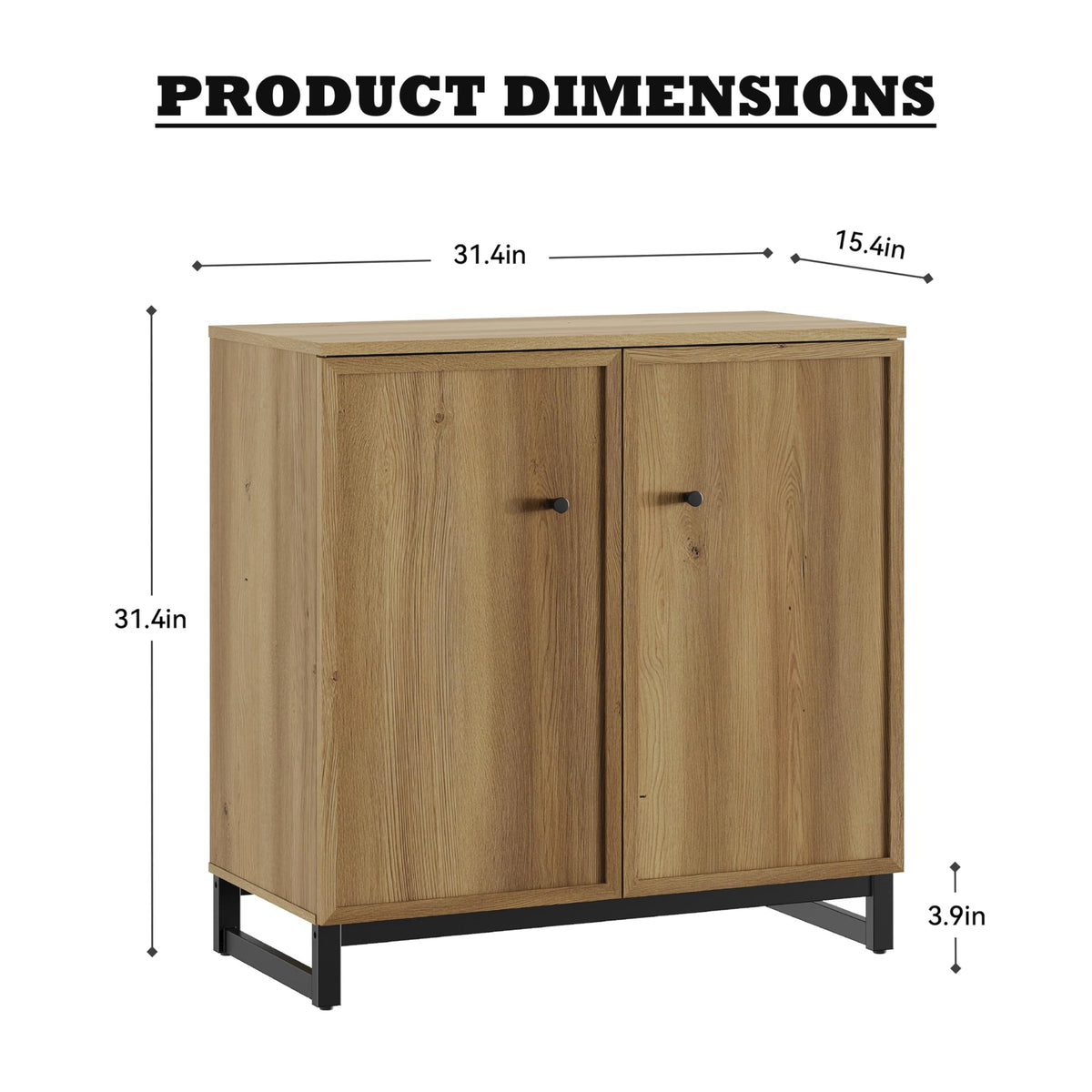 Brown Oak Sideboard Set of 2