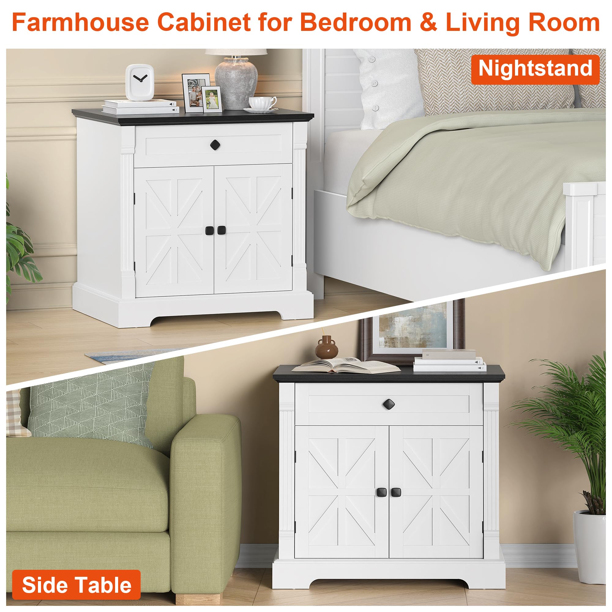 Farmhouse End Table with Storage