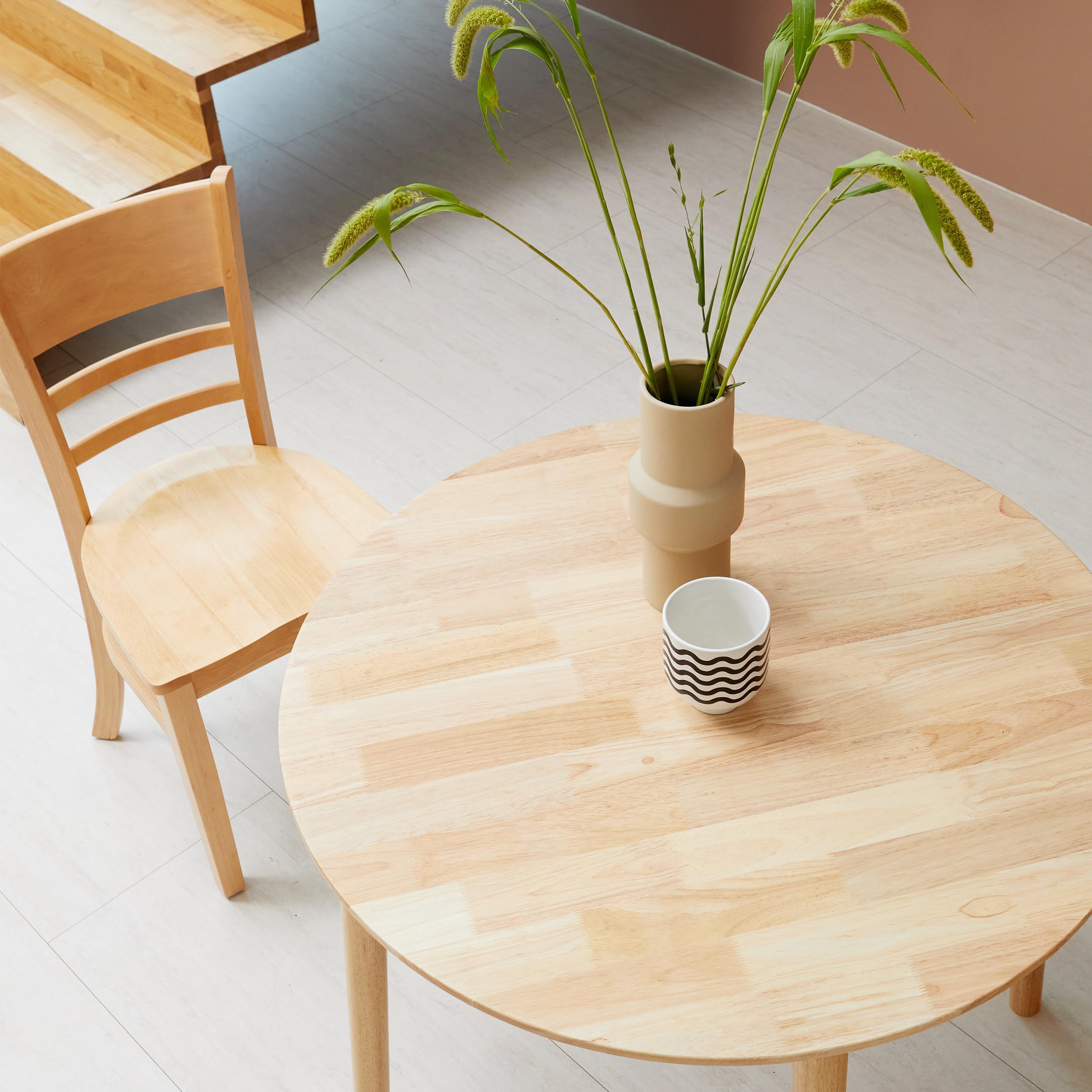 Round Solid Wood Dining Table 35.4"