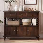 Solid Wood Console Table with Drawers & Cabinet