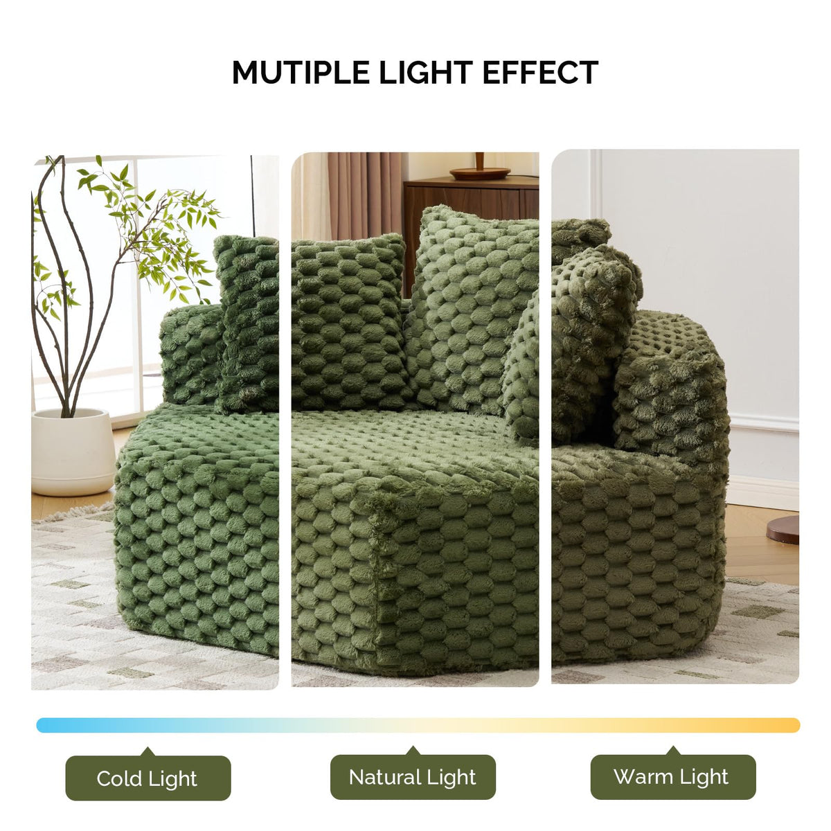 VINGLI Hexagon Boneless Chair, Modern Modular Chaise Lounge Sofa Bed, Corner Chair with Pillows, Plush Corduroy Upholstered Lazy Sofa for Living Room, Bedroom, Apartment, No Assembly Required