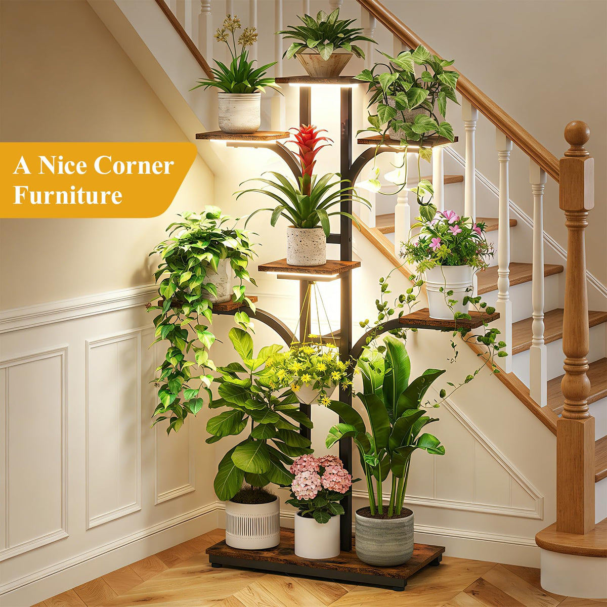 7-Tier Plant Stand with Grow Light