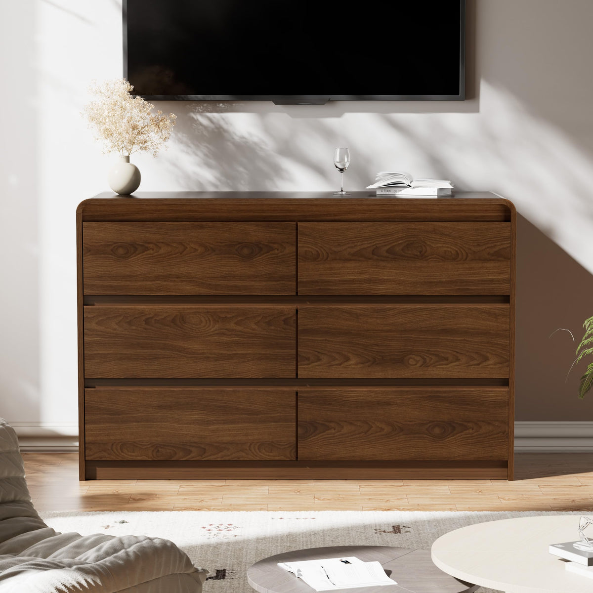 Walnut Soft-Close Dresser