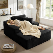 Meqiodas 65 Inch Oversized Indoor Chaise Lounge,Black