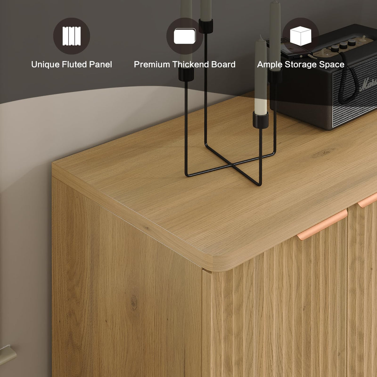 Natural Fluted Sideboard