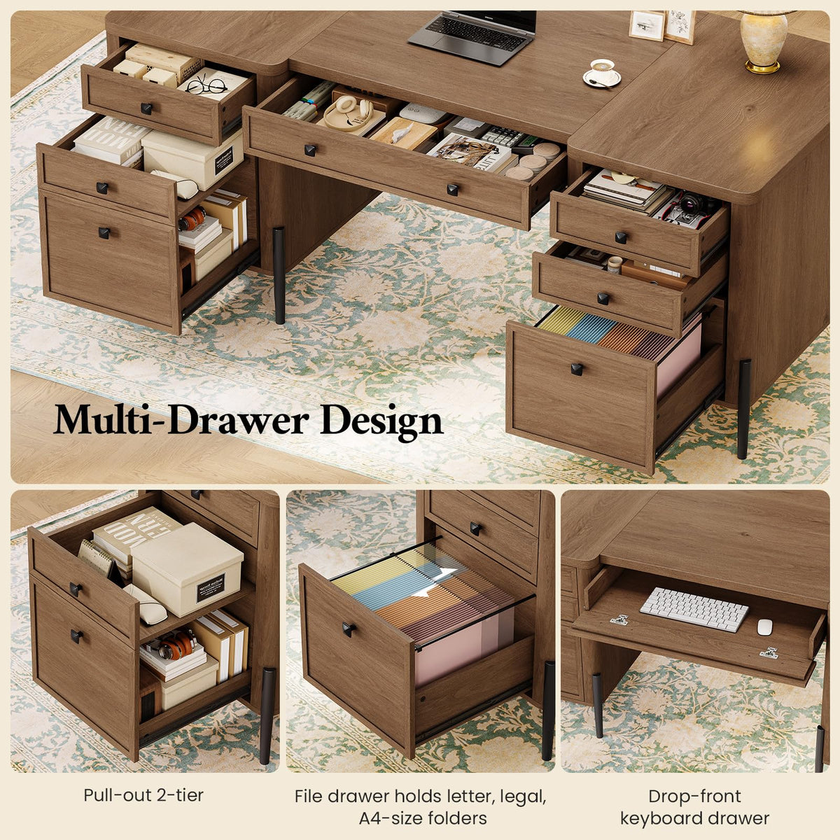 Executive Desk with Drawers