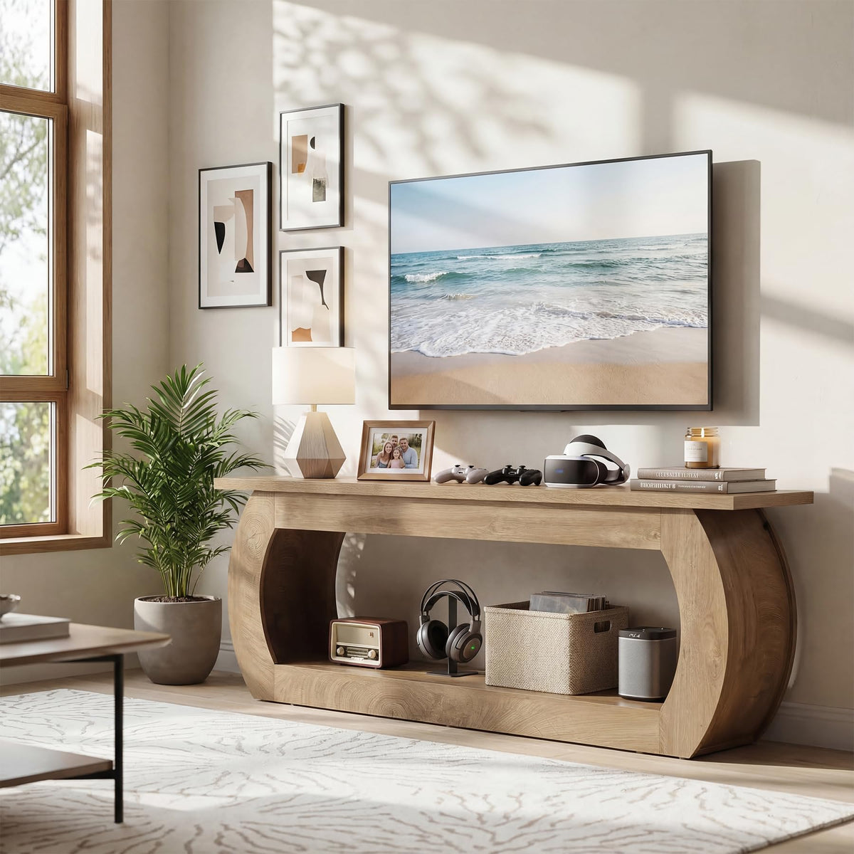Rustic TV Stand with Storage
