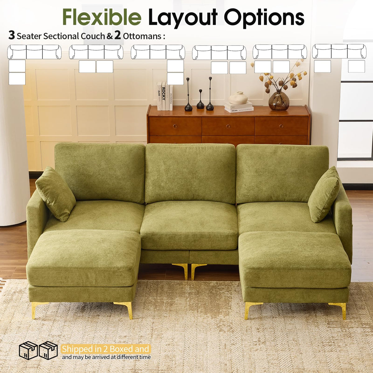 Chenille U-Shaped Sectional Sofa