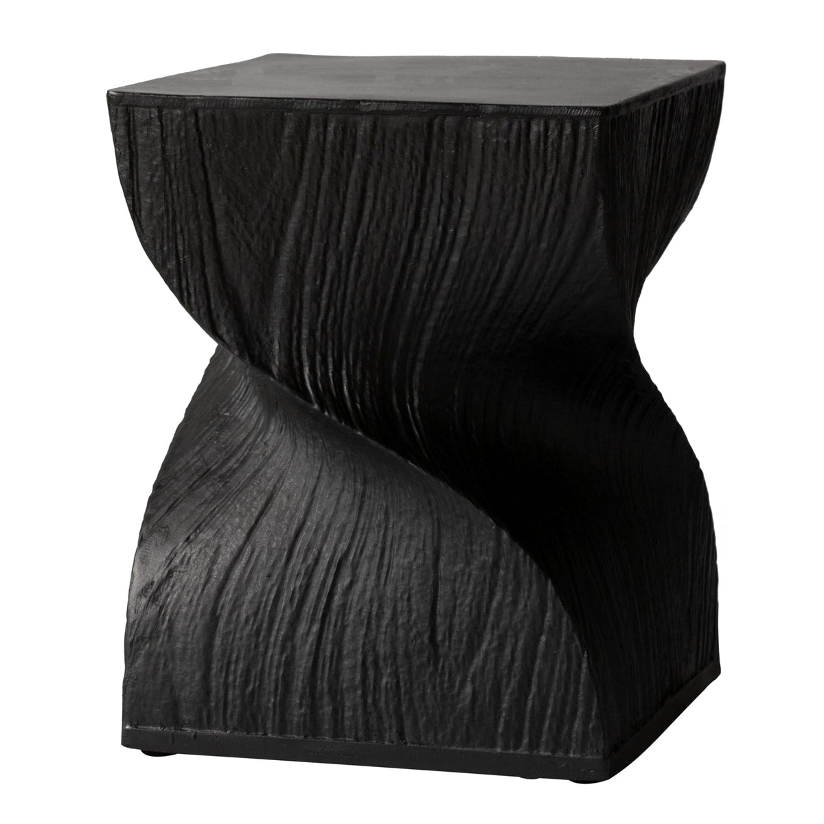 LeisureMod Modern Square Side Table, Accent End Table for Home, Outdoor Patio, Living Room Sofa, Night Stand, Weather-Resistant, Onyx Series in Black
