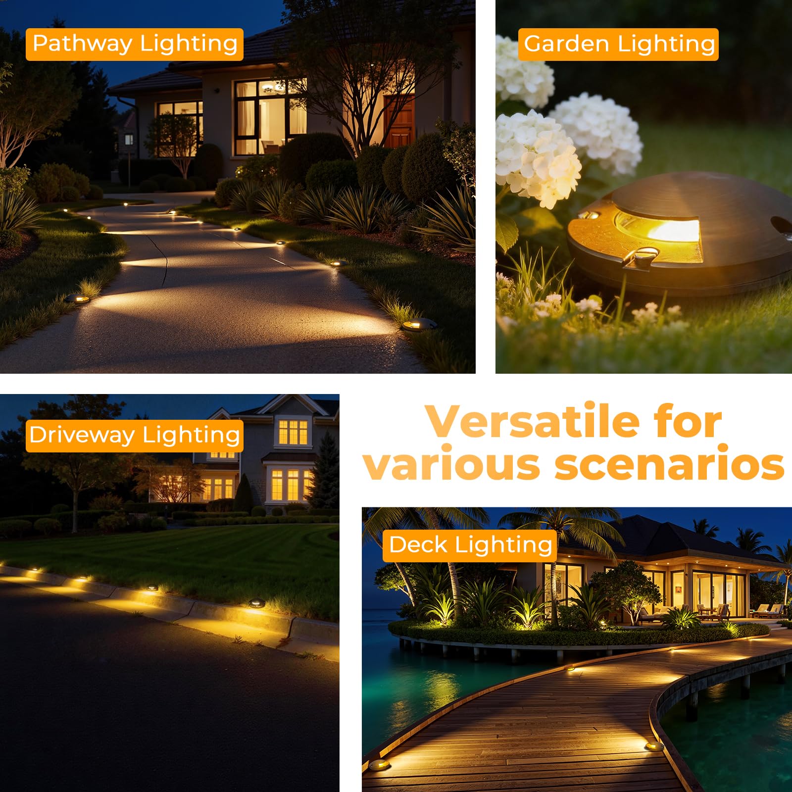 Brass Well Lights Outdoor 12V LED In-Ground Light – 12 Pack