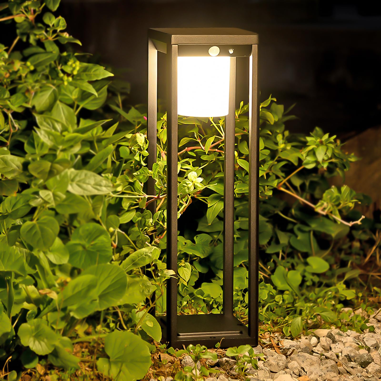 Solar Pathway Lights Outdoor – Aluminum Floor Lamp with Motion Sensor