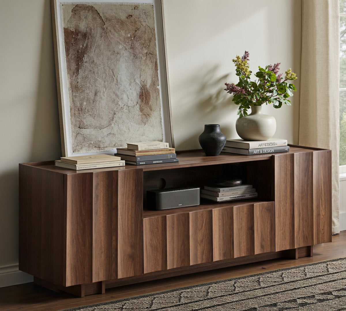 win2win61"MidCenturyModernTVStandwithStorage,WaveDesign,Walnut