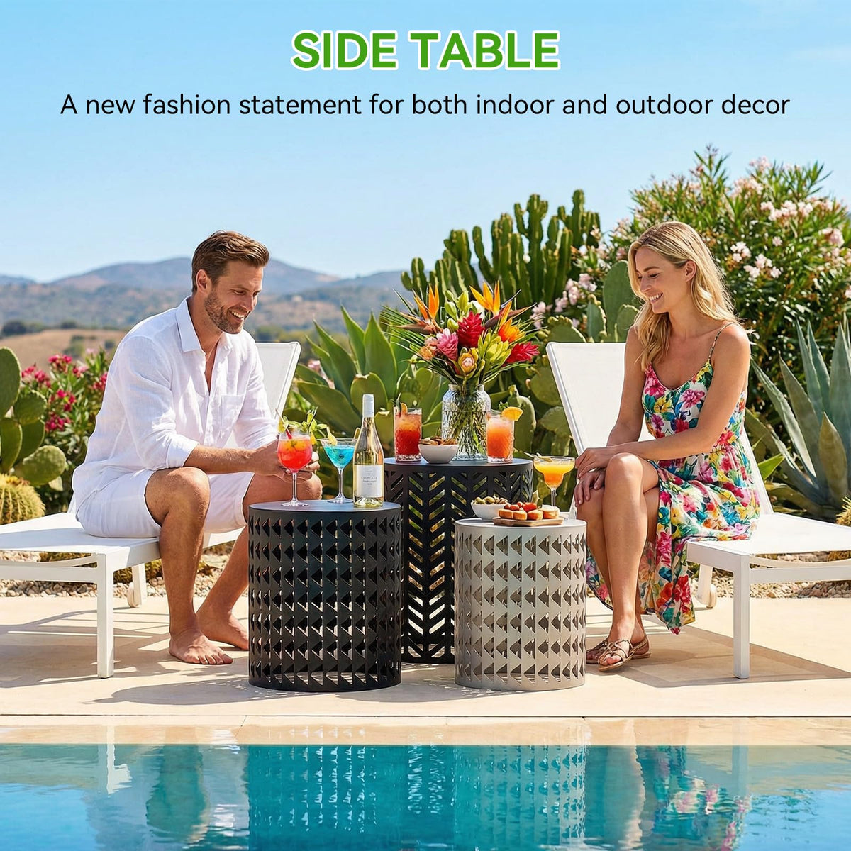 Metal Nesting Side Tables, Set of 3