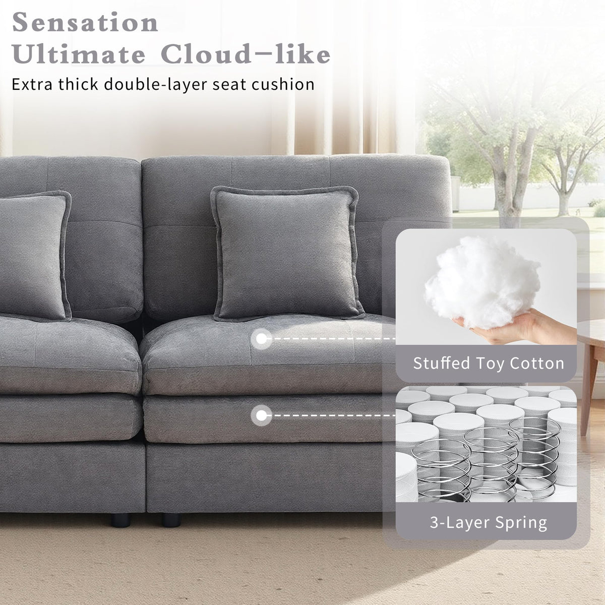 Chenille Loveseat with Side Pocket