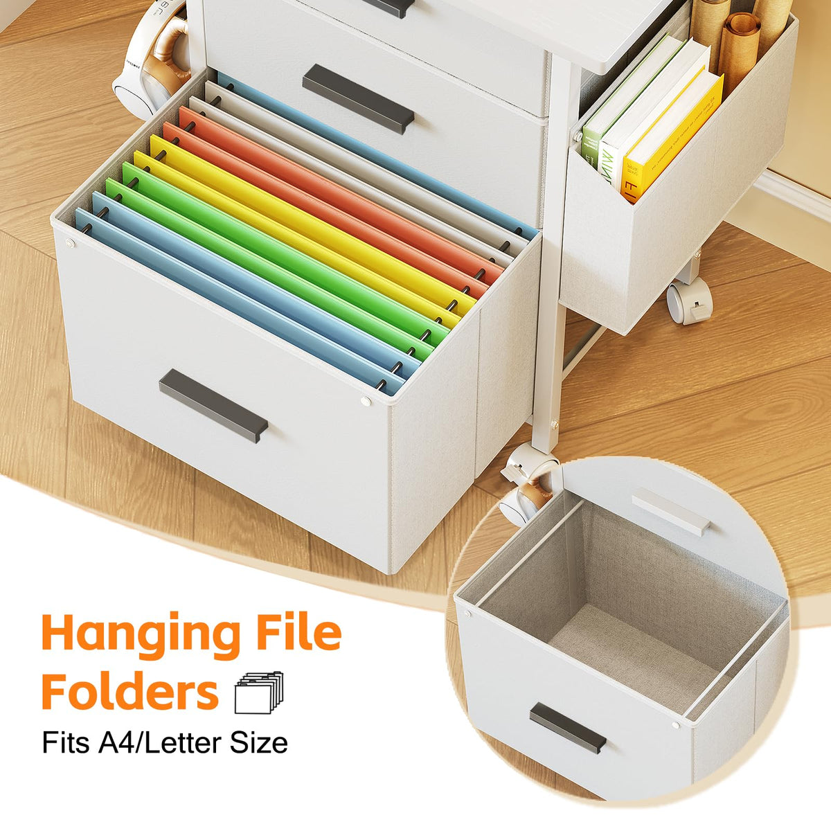 3-Drawer Mobile File Cabinet