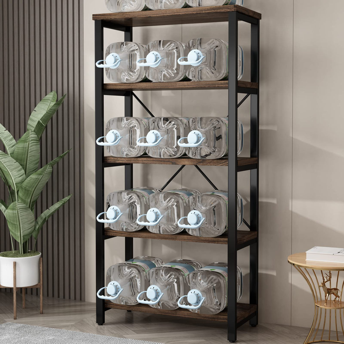 5-Tier Solid Wood Bookshelf