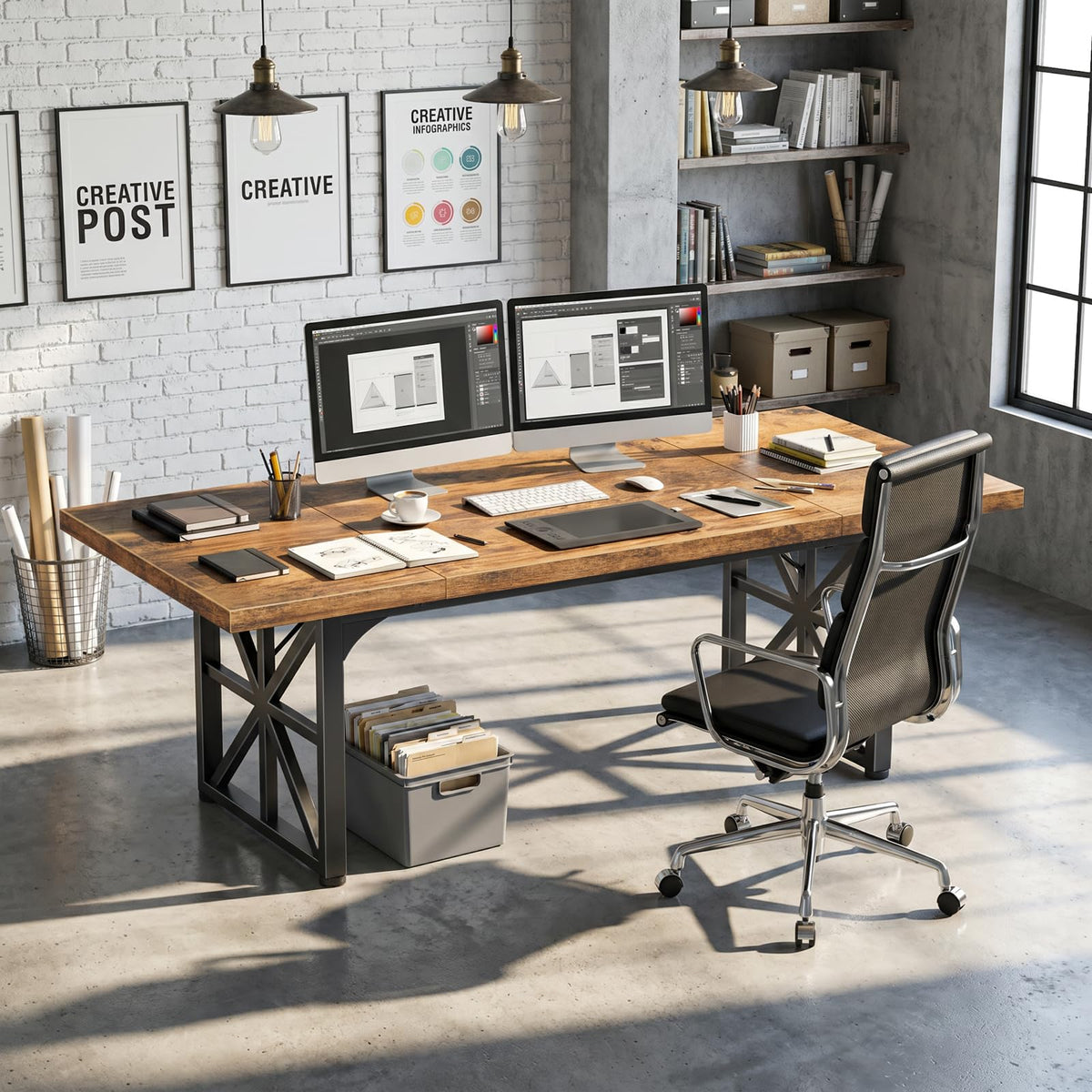 Rustic Brown Executive Desk