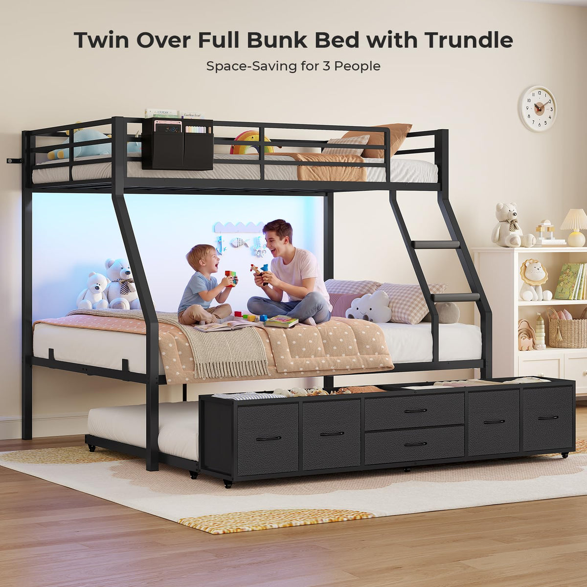Twin Over Full Bunk Bed with Trundle