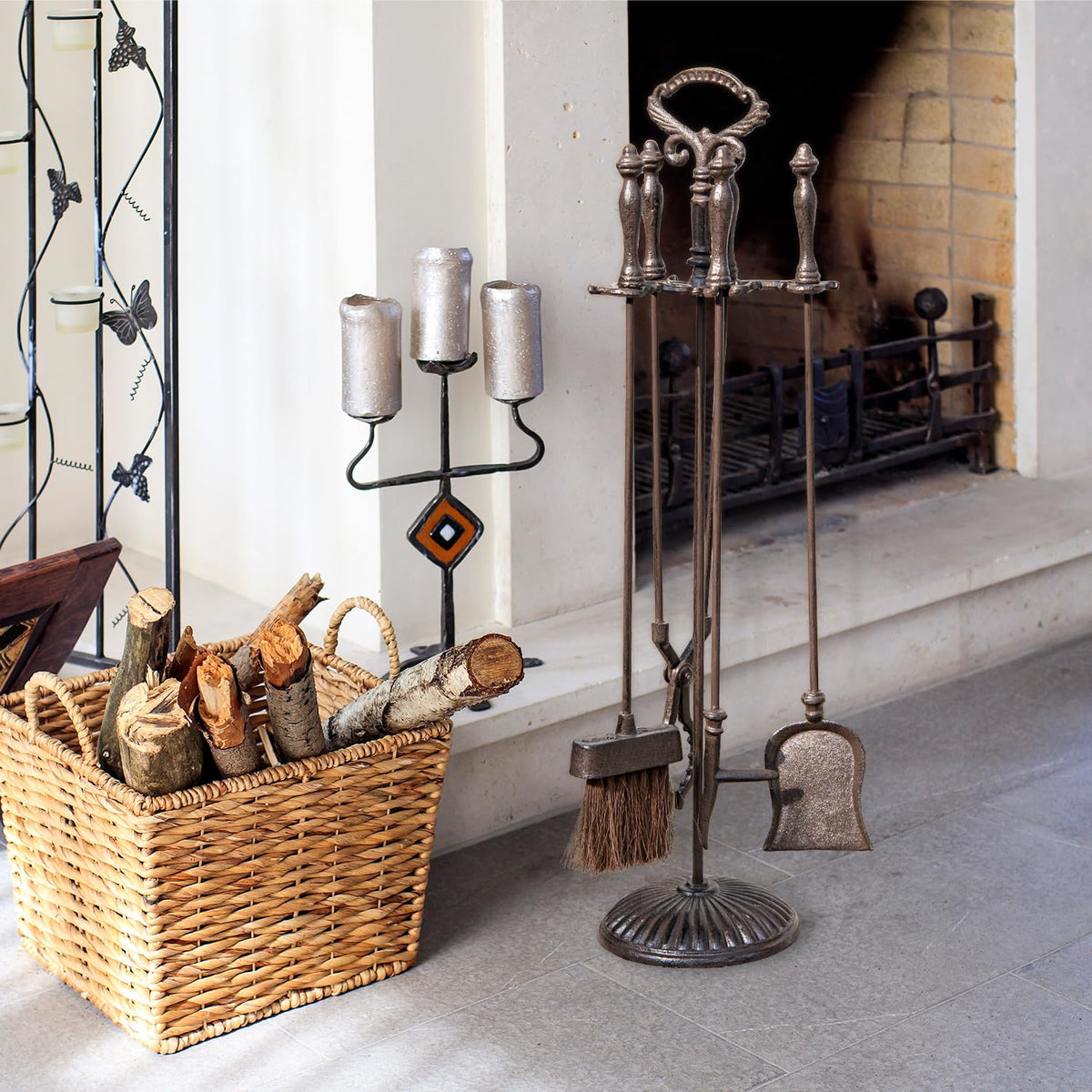 Cast Iron Fireplace Tool Set