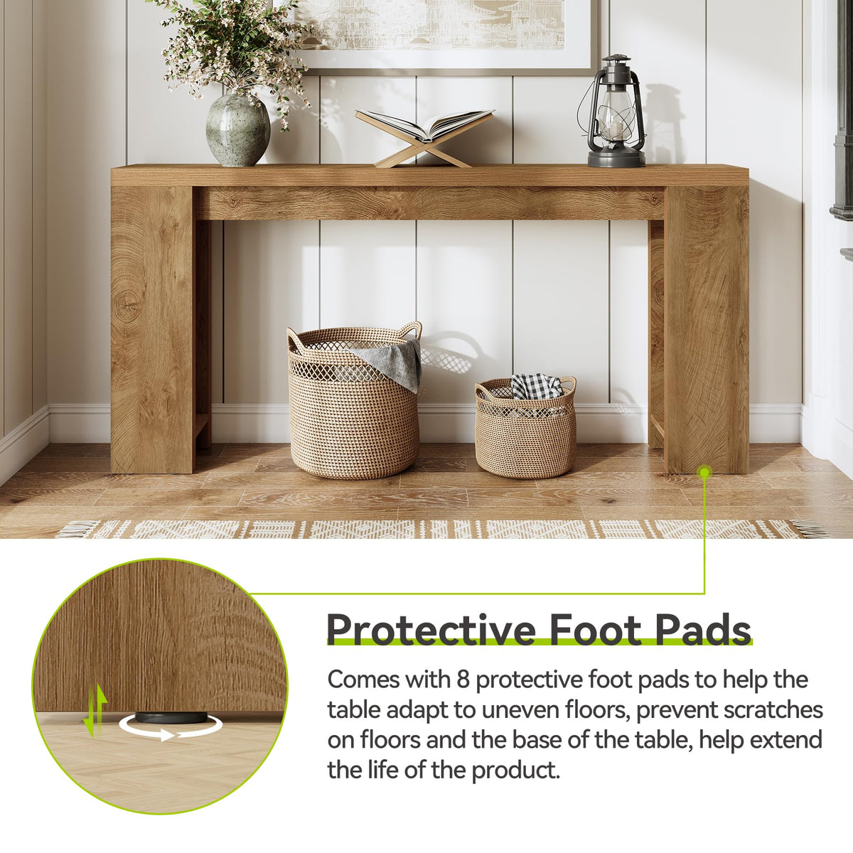 LITTLE TREE 70.9-Inch Console Table for Entryway, Hallway, and Living Room