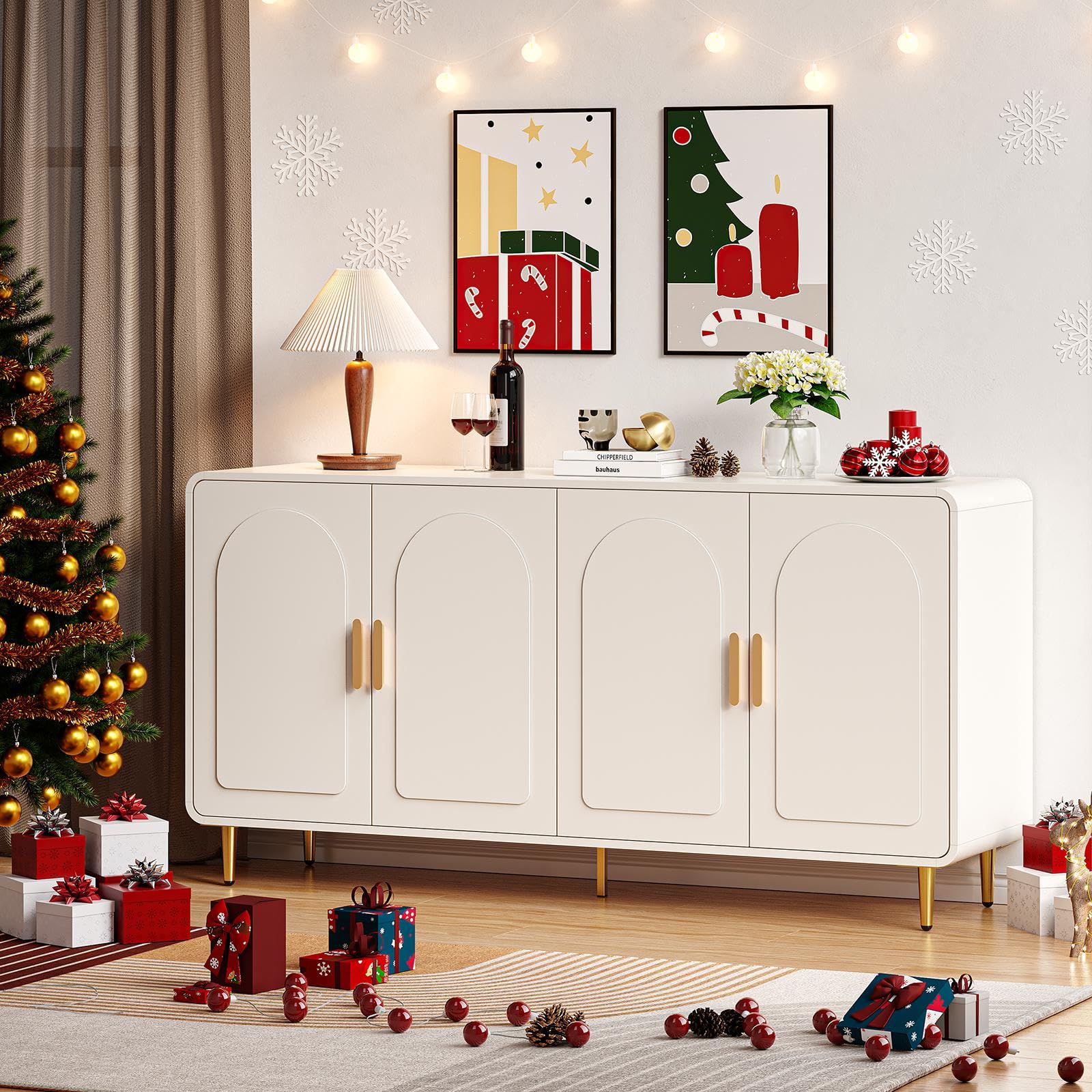 60" Sideboard Buffet Cabinet with Doors & Shelves