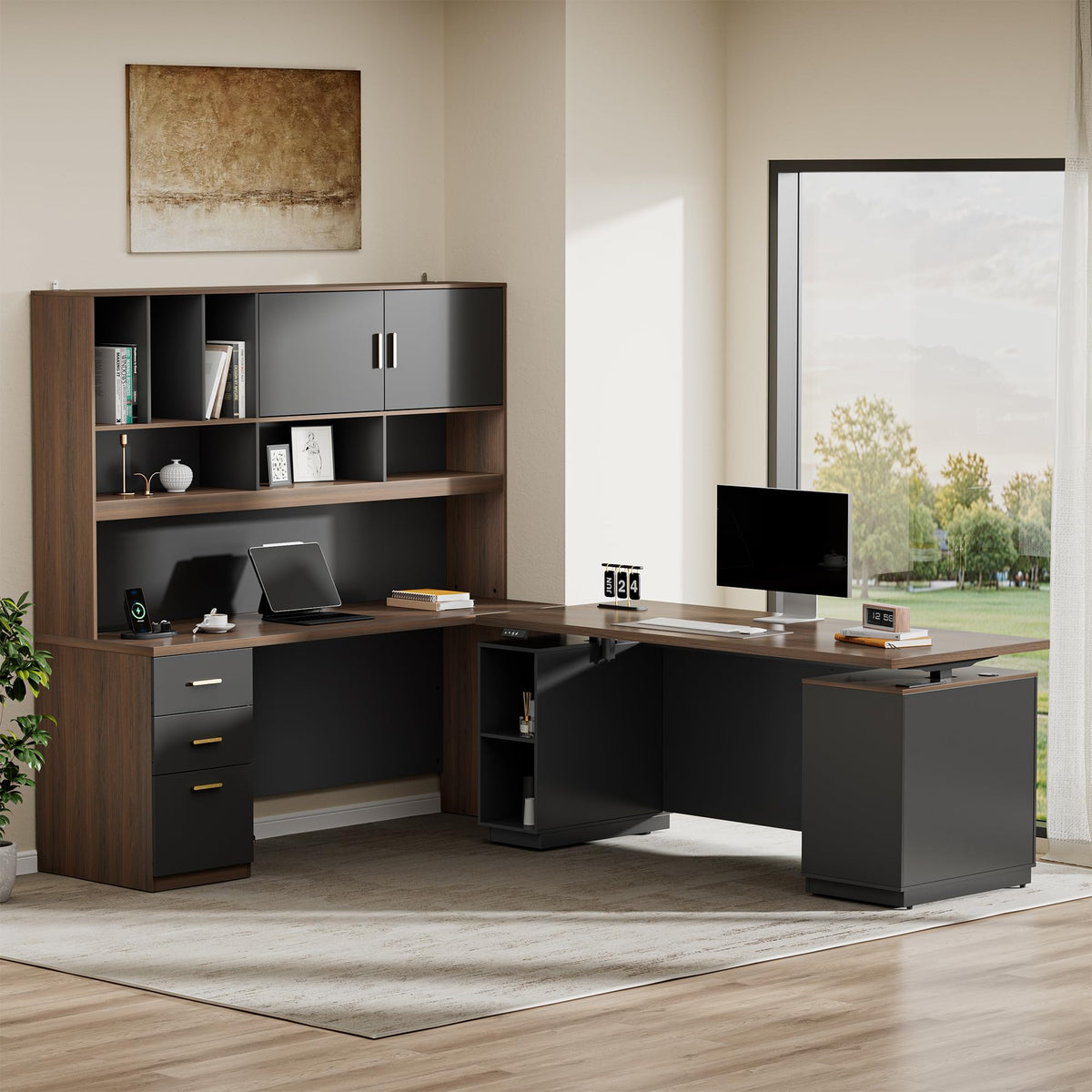 ModernMate 72.8'' Executive Office Desk Furniture Set with Hutch