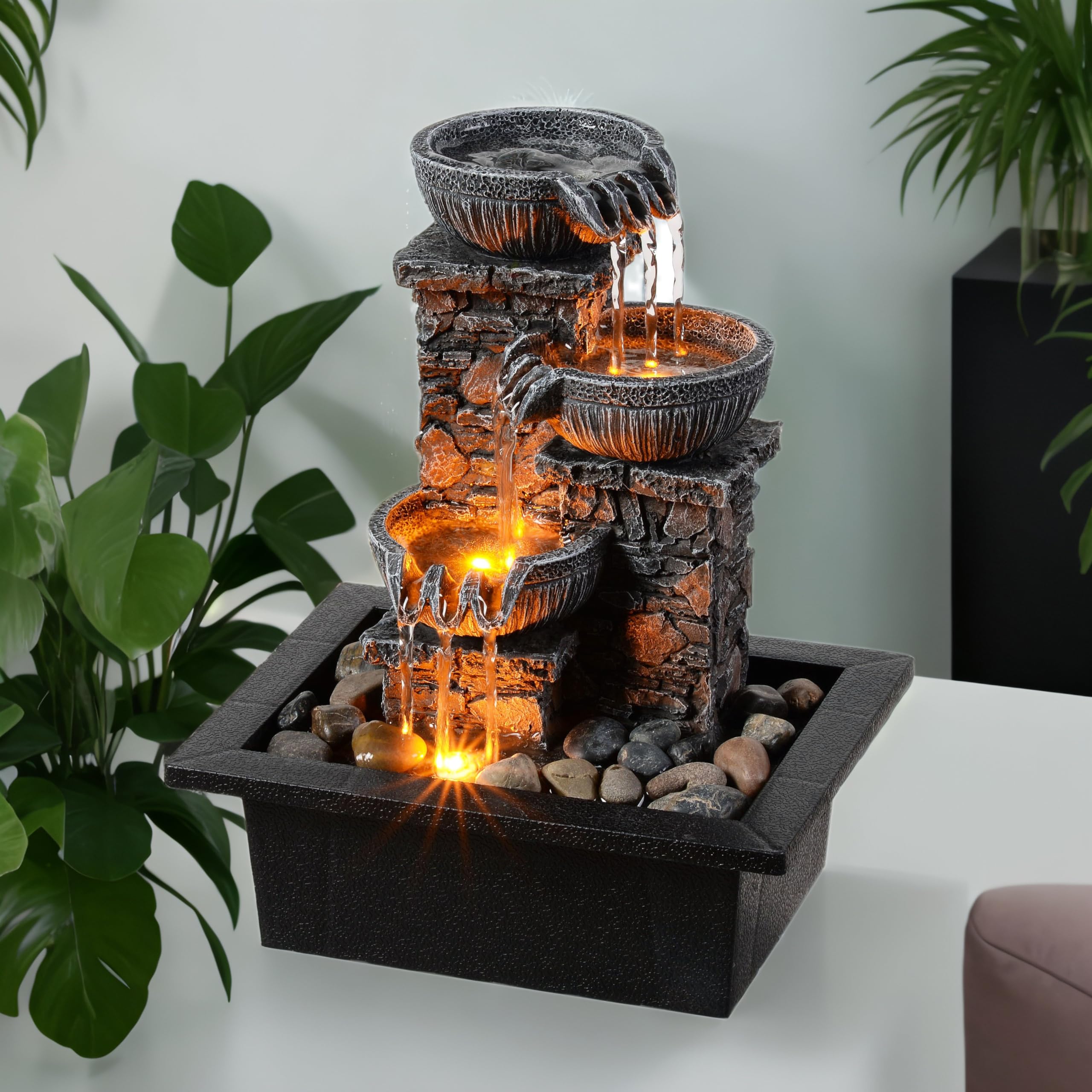 Tabletop Water Fountain with LED Light