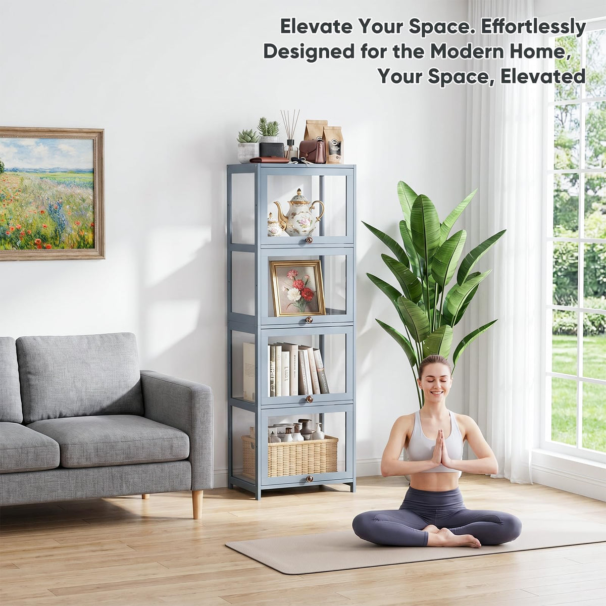 4-Tier Acrylic Door Display Cabinet