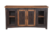 Martin Svensson Home Rustic 65" Wood Entertainment Center, Black and Honey