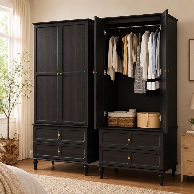 Green Wardrobe with Drawers