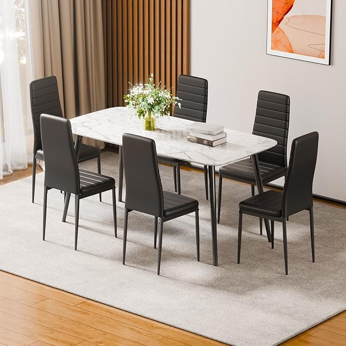 Modern Upholstered Dining Chairs with Metal Legs
