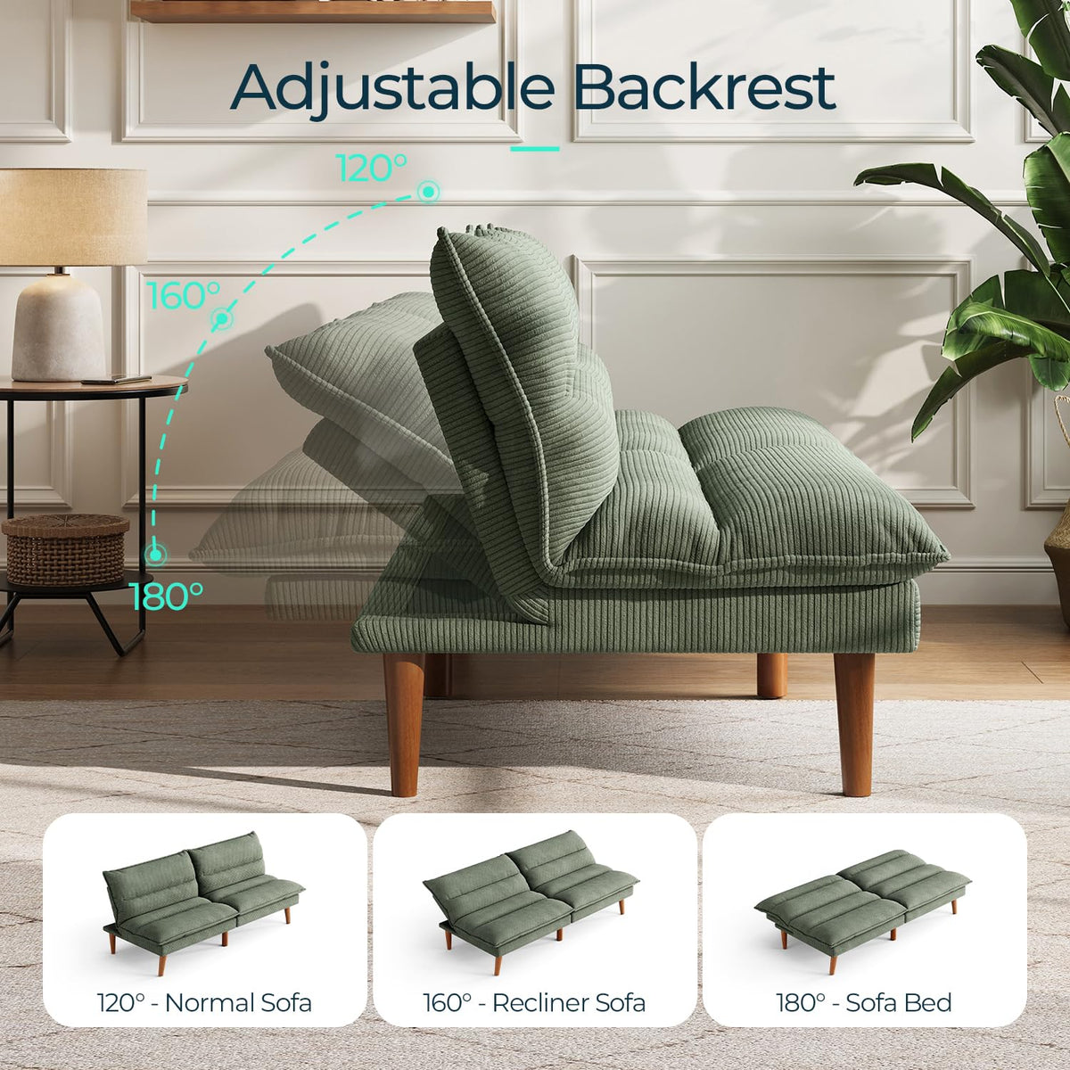 Corduroy Futon Sofa Bed
