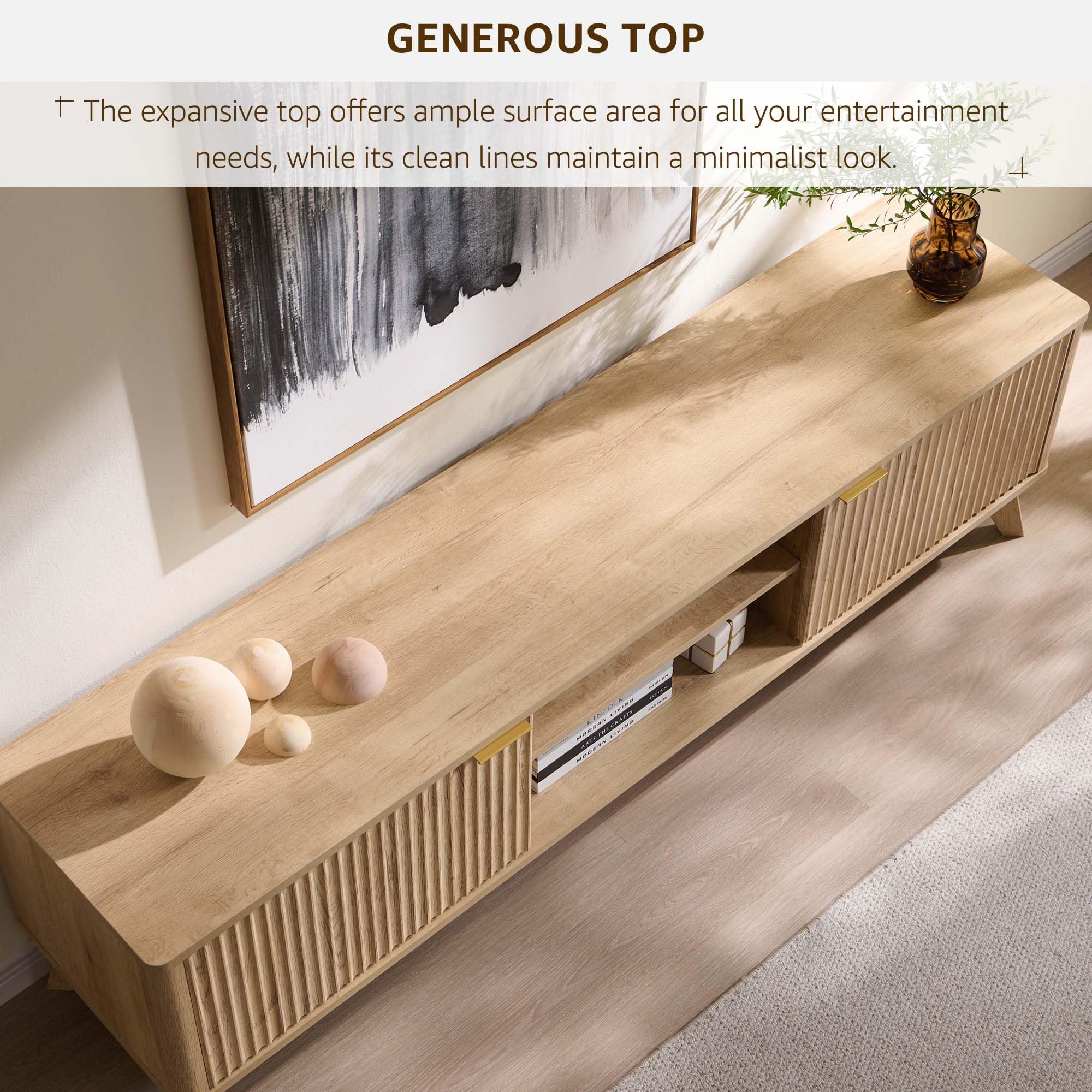 70" Fluted TV Stand – Mid-Century Modern
