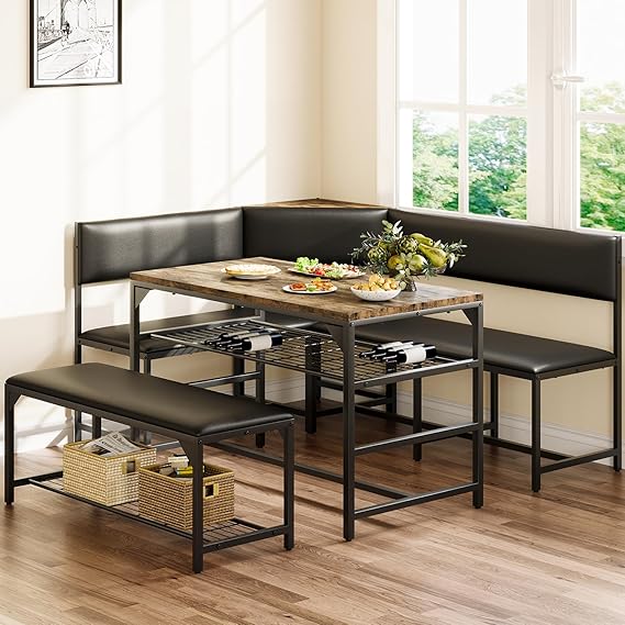 Corner Dining Nook Table Set