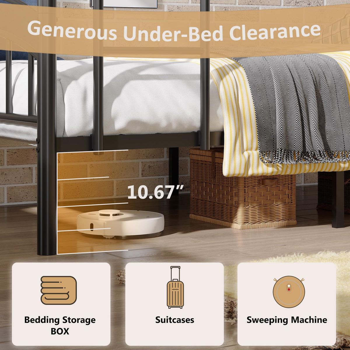 Convertible Twin Metal Bunk Bed